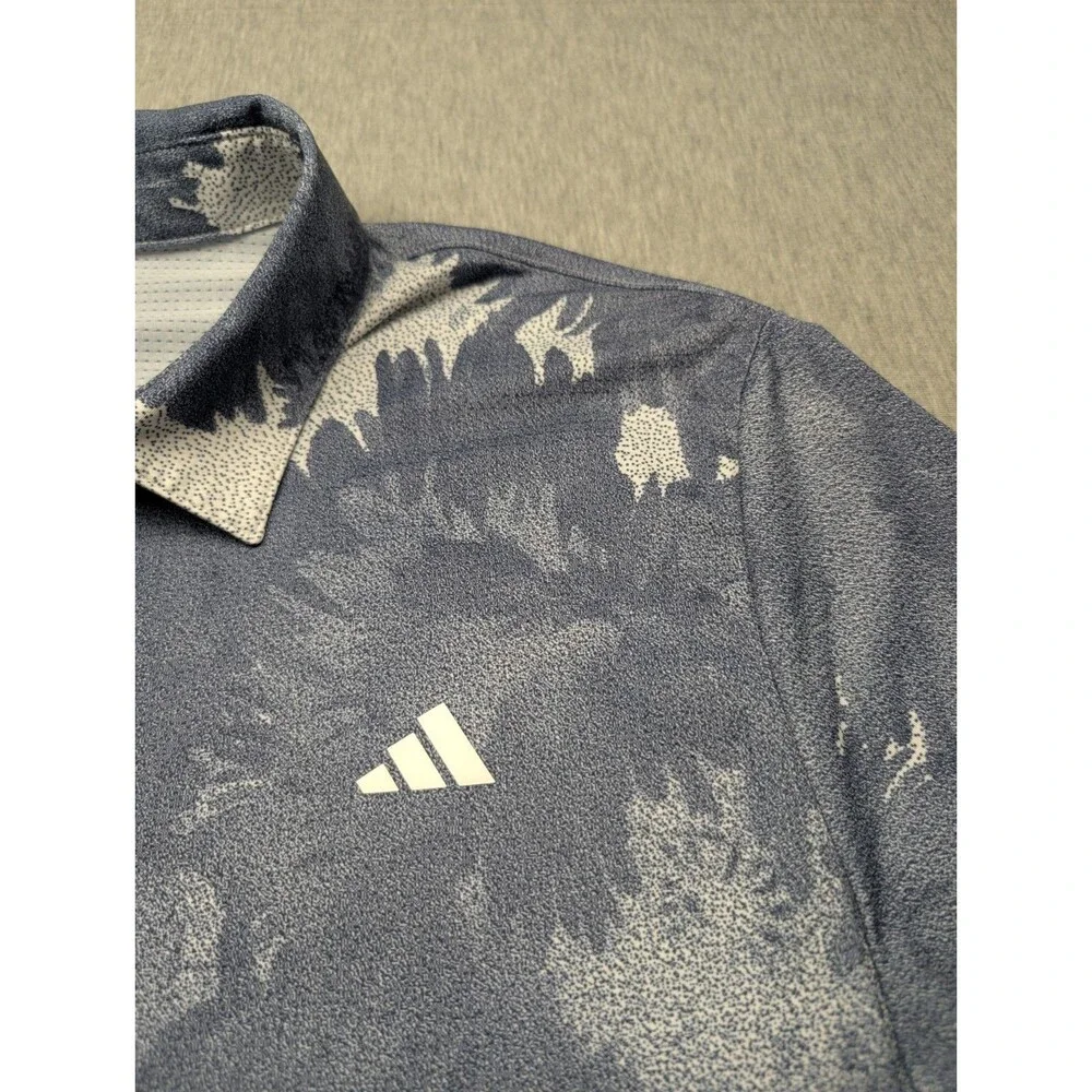 Adidas Flower Mesh Golf Polo Shirt ADVR0886 Blue White Men’s Size Large